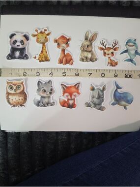 Cute Woodland & Sea Animal Sticker Set - Mixed Colors - Lot Of 11 Stickers